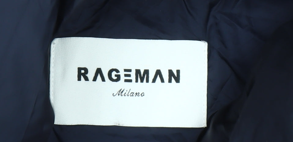 Rageman Milano Women’s Blue Puffer Jacket Size M Nylon Winter Coat