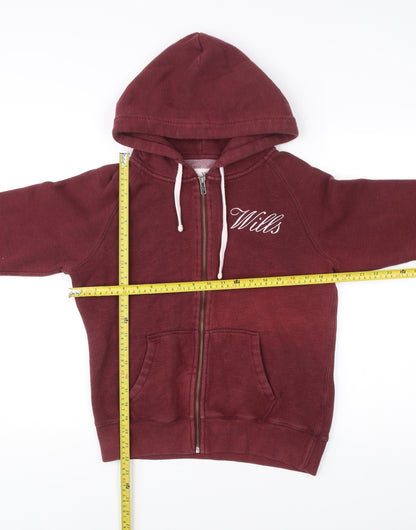 Womens UK Size 12 Jack Wills Red Full Zip Hoodie