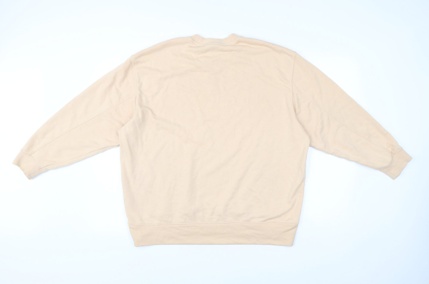 Adidas Womens Beige Logo Sweatshirt Size UK 10 Regular Fit Pullover