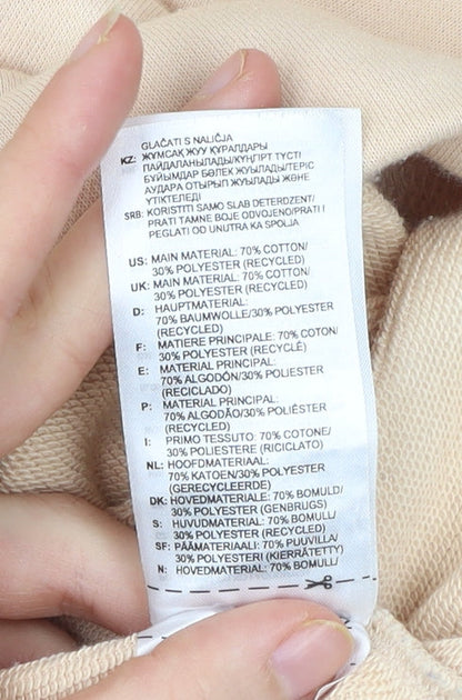 Adidas Womens Beige Logo Sweatshirt Size UK 10 Regular Fit Pullover