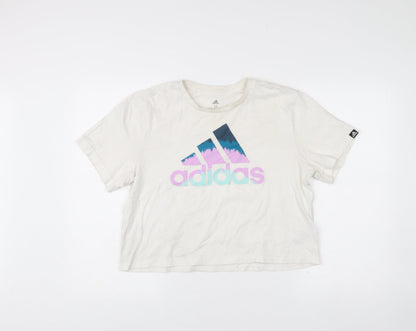 Womens UK Size M adidas White Basic T-Shirt
