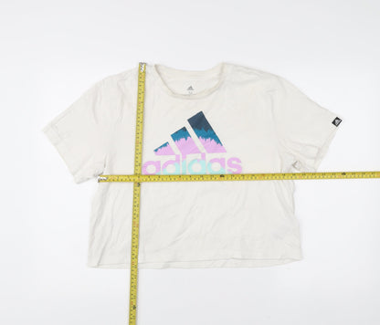 Womens UK Size M adidas White Basic T-Shirt