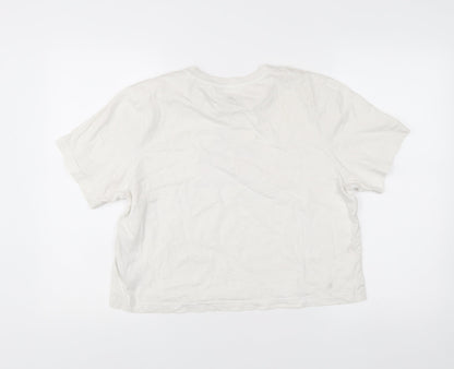 Womens UK Size M adidas White Basic T-Shirt