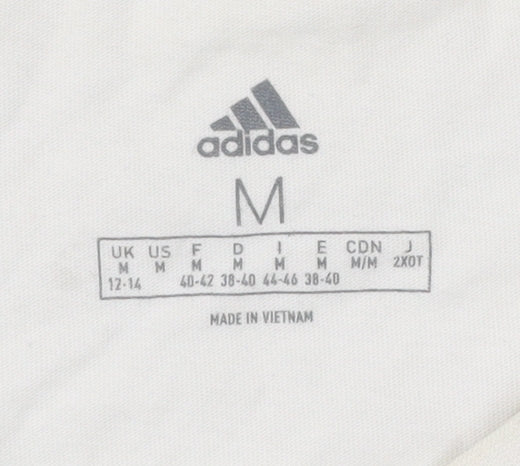 Womens UK Size M adidas White Basic T-Shirt