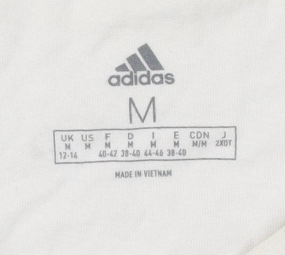 Womens UK Size M adidas White Basic T-Shirt