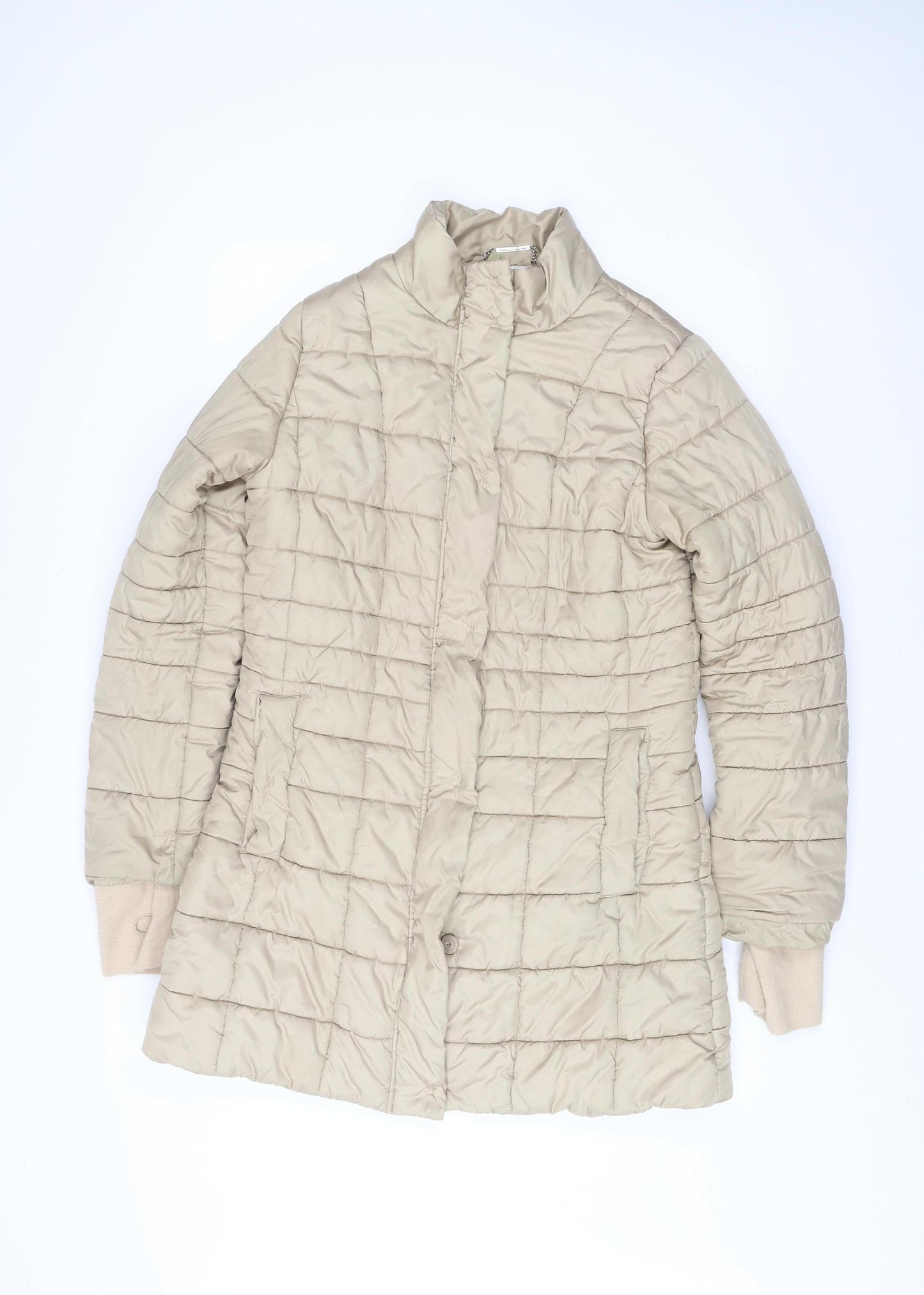 Hobbs Womens Beige Size 12 Puffer Jacket Coat Quilted Winter