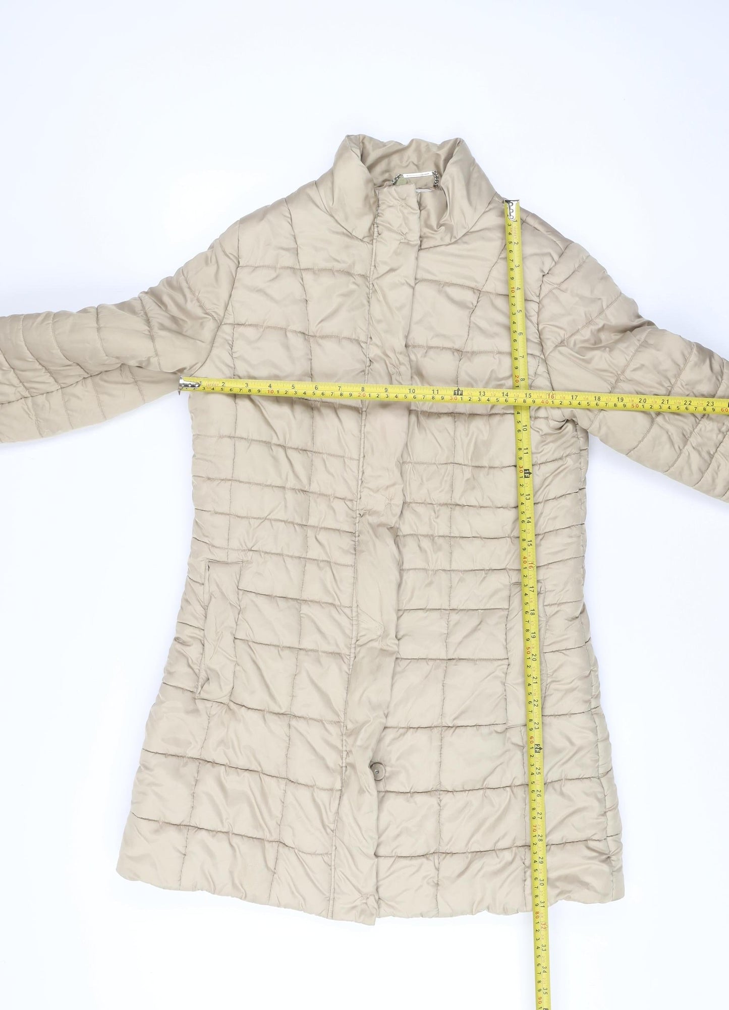 Hobbs Womens Beige Size 12 Puffer Jacket Coat Quilted Winter