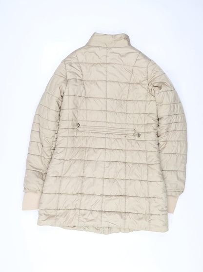 Hobbs Womens Beige Size 12 Puffer Jacket Coat Quilted Winter