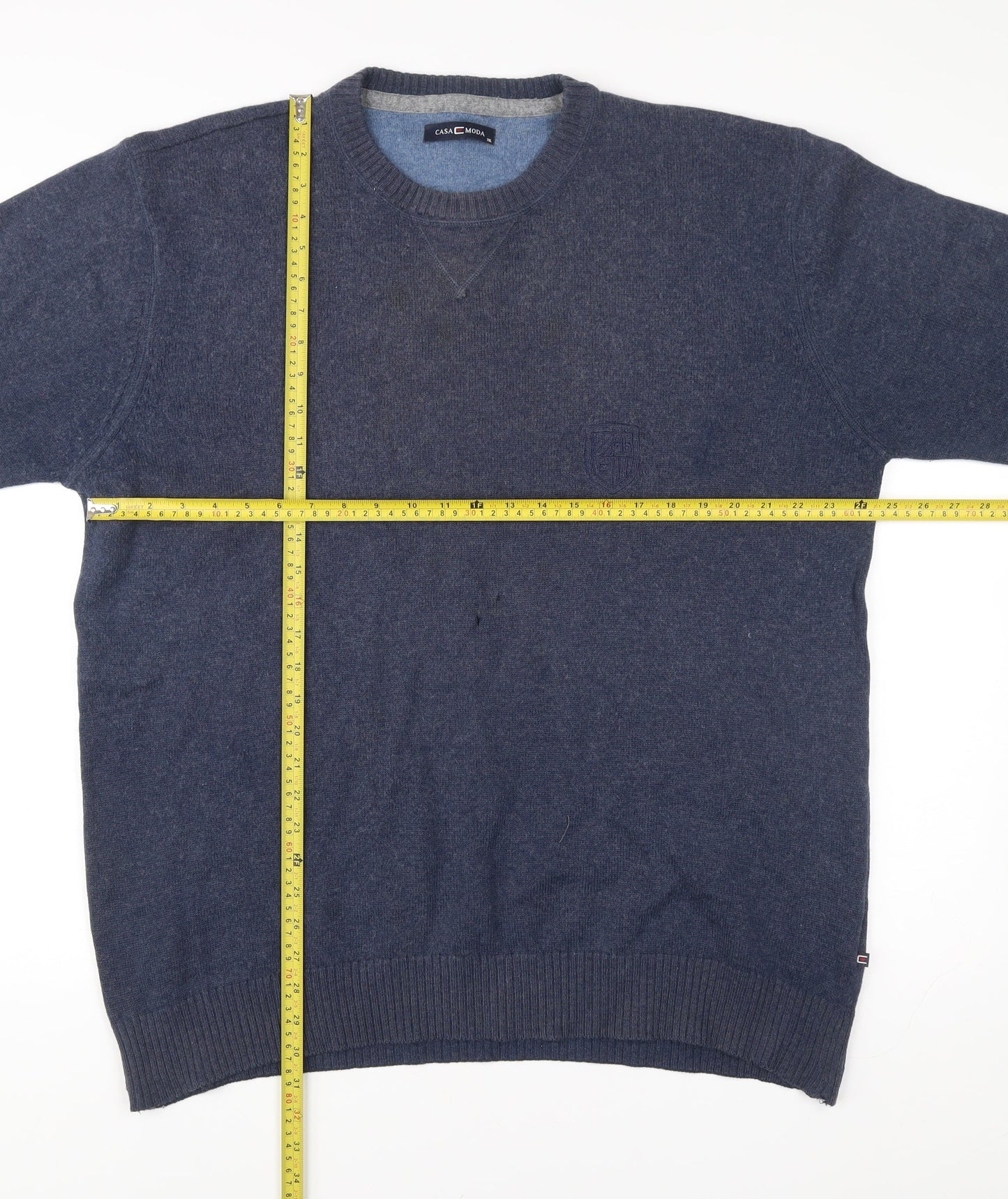 Casa Moda Men’s Blue 3XL Crew Neck Pullover Jumper