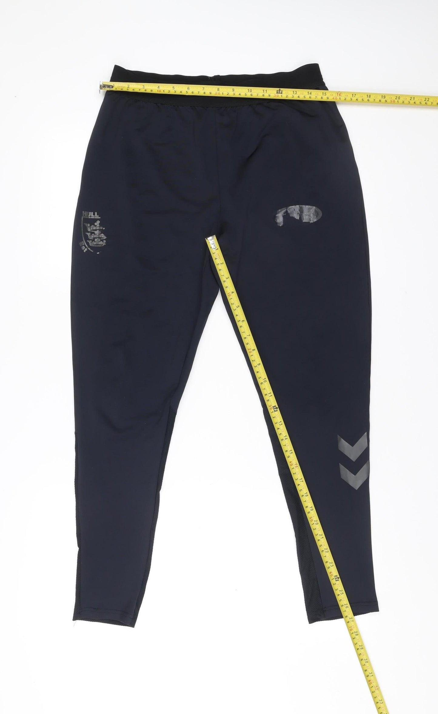 Hummel Mens Black Compression Sports Leggings L Stretch Quick Dry