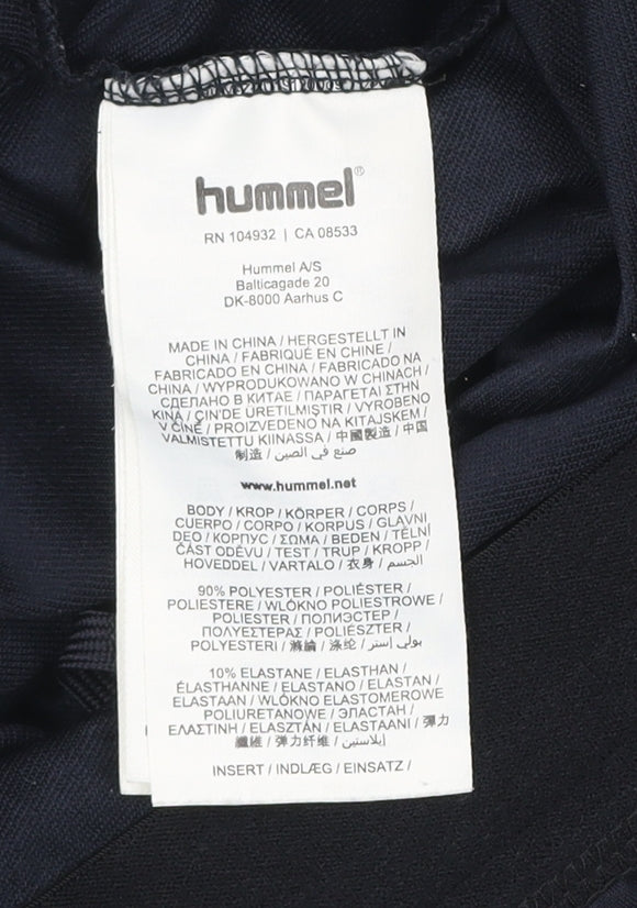 Hummel Mens Black Compression Sports Leggings L Stretch Quick Dry