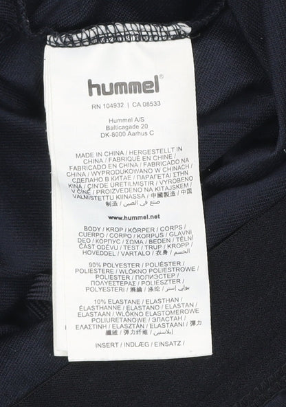 Hummel Mens Black Compression Sports Leggings L Stretch Quick Dry