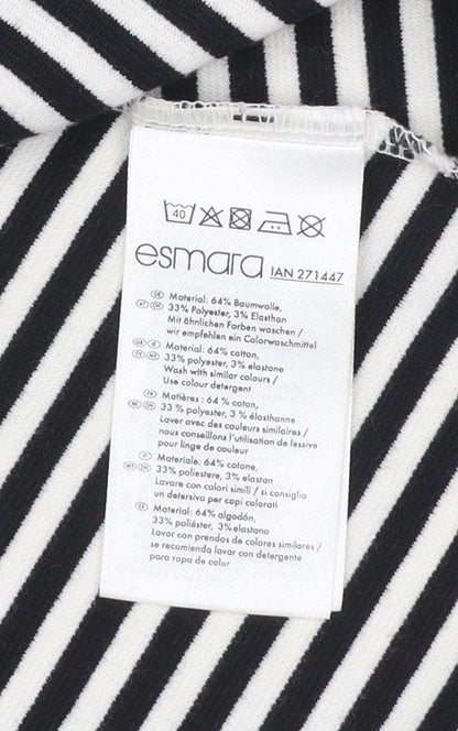 Esmara Women’s Black White Stripe A-Line Skirt Size 12