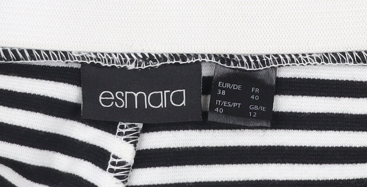 Esmara Women’s Black White Stripe A-Line Skirt Size 12