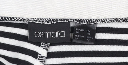Esmara Women’s Black White Stripe A-Line Skirt Size 12