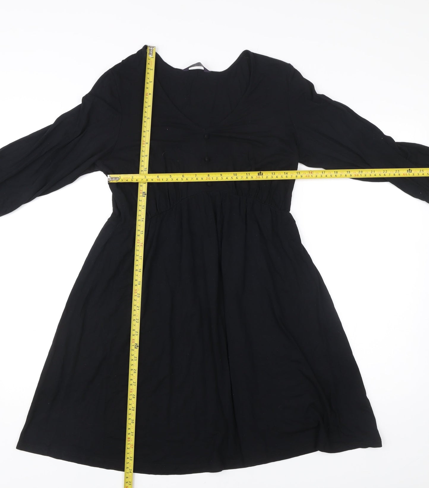 Marks and Spencer Women Black Size 10 A-Line Knee Length Dress
