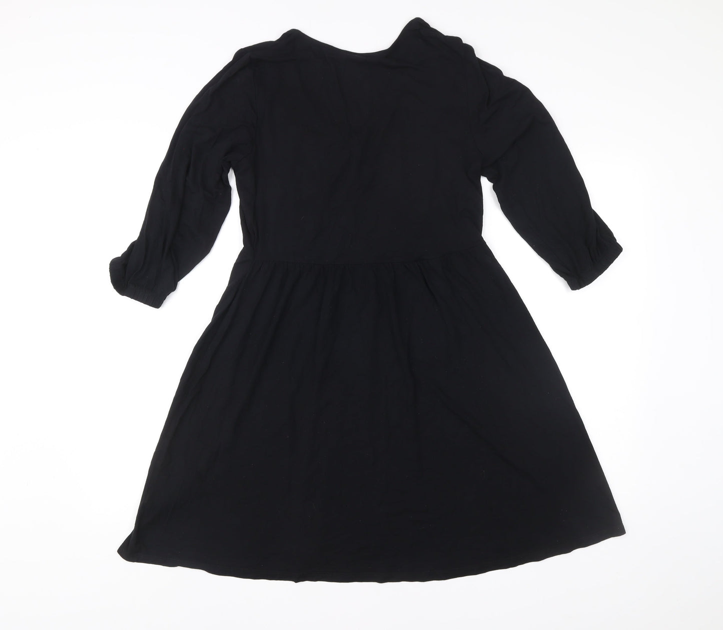 Marks and Spencer Women Black Size 10 A-Line Knee Length Dress