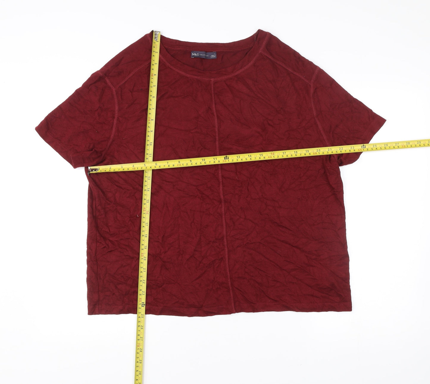 Marks and Spencer Men’s Red Short Sleeve Crew Neck T-Shirt L