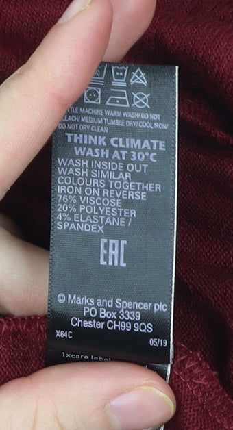 Marks and Spencer Men’s Red Short Sleeve Crew Neck T-Shirt L