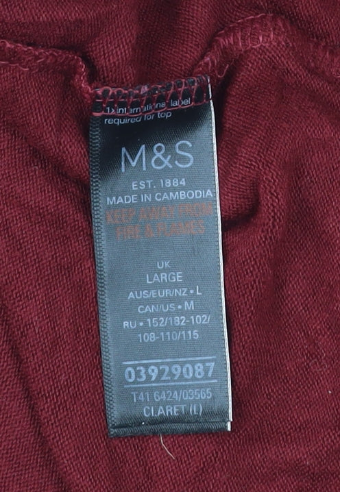 Marks and Spencer Men’s Red Short Sleeve Crew Neck T-Shirt L