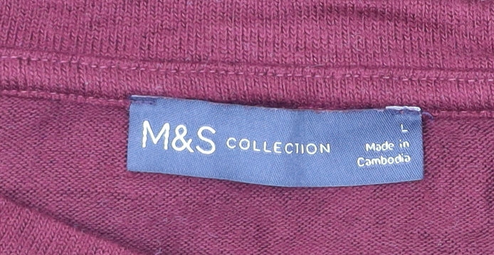 Marks and Spencer Men’s Red Short Sleeve Crew Neck T-Shirt L