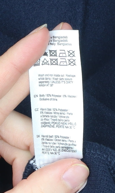 F&F Women’s Blue Belted Mid-Length Coat Size S Polyester Viscose