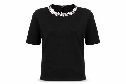 Womens UK Size 12 Apricot Black Basic Blouse