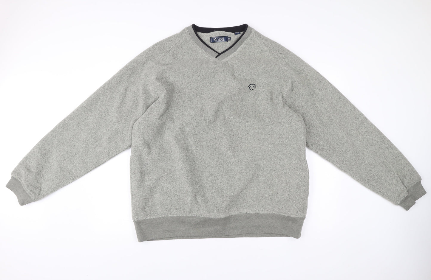 Maine New England Men’s Grey XL V-Neck Pullover Jumper