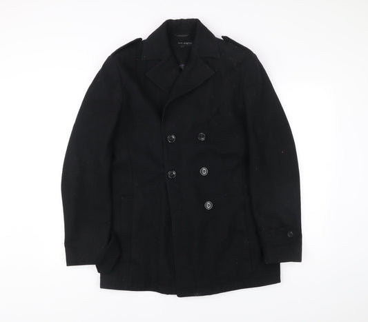 Mens UK Size S Tom English Black Pea Coat