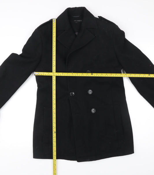 Mens UK Size S Tom English Black Pea Coat