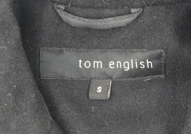 Mens UK Size S Tom English Black Pea Coat