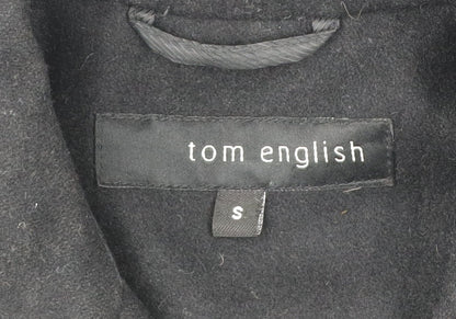 Mens UK Size S Tom English Black Pea Coat