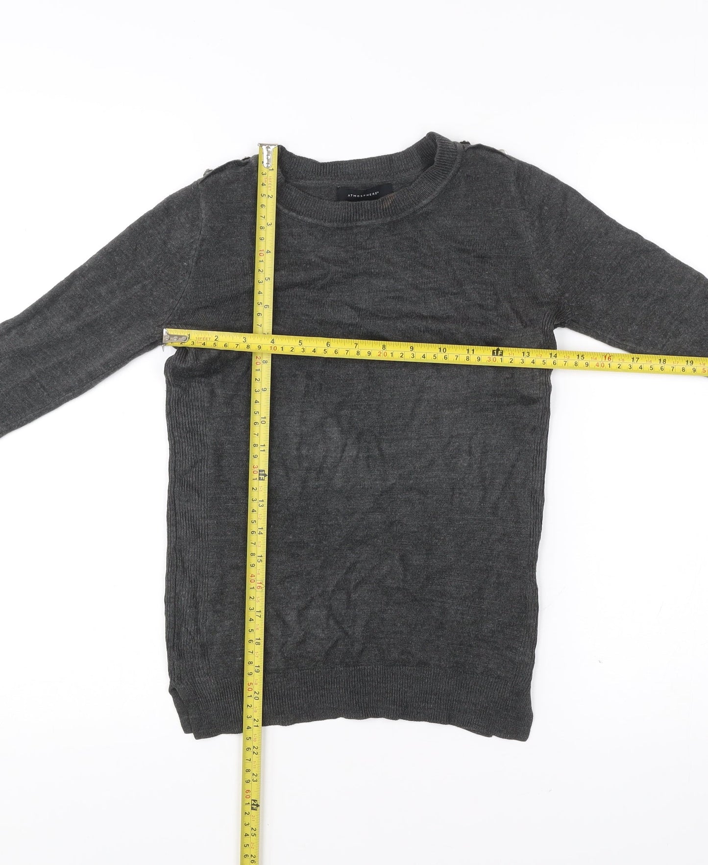 Womens UK Size 4 Atmosphere Grey Pullover Jumper