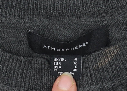 Womens UK Size 4 Atmosphere Grey Pullover Jumper