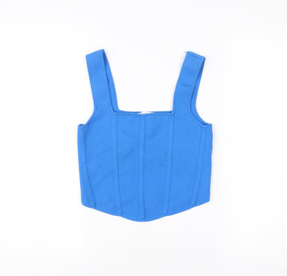 Womens UK Size 12 Zara Blue Cropped Tank