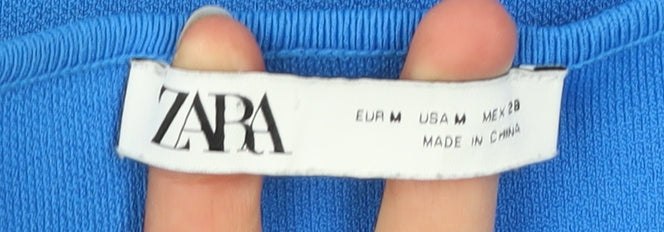 Womens UK Size 12 Zara Blue Cropped Tank