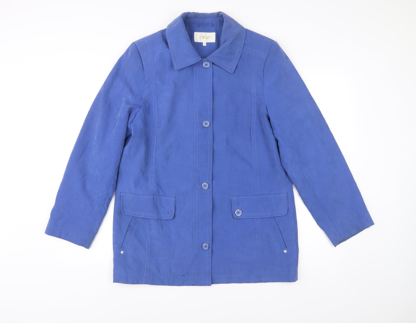 Womens UK Size 10 EWM Blue Overcoat