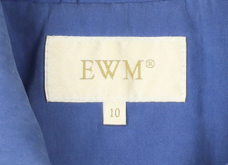 Womens UK Size 10 EWM Blue Overcoat