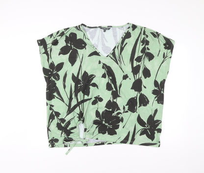 Bonmarché Women’s Green Floral V-Neck Blouse Size 24