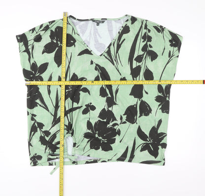 Bonmarché Women’s Green Floral V-Neck Blouse Size 24