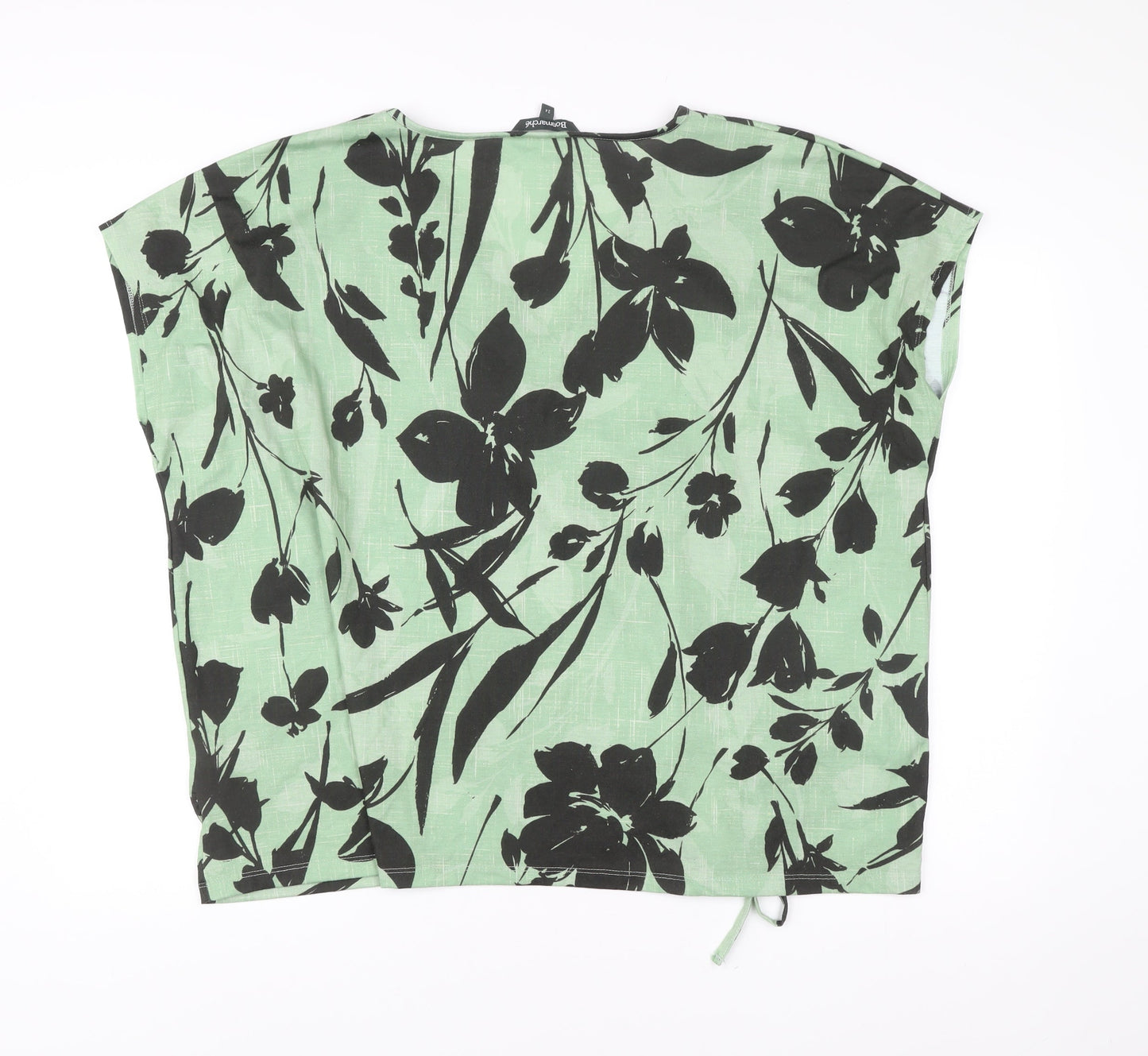 Bonmarché Women’s Green Floral V-Neck Blouse Size 24