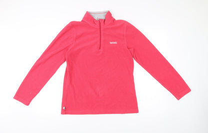 Regatta Womens Pink Fleece Sweatshirt Size 12 Half Zip Outdoor Hiking