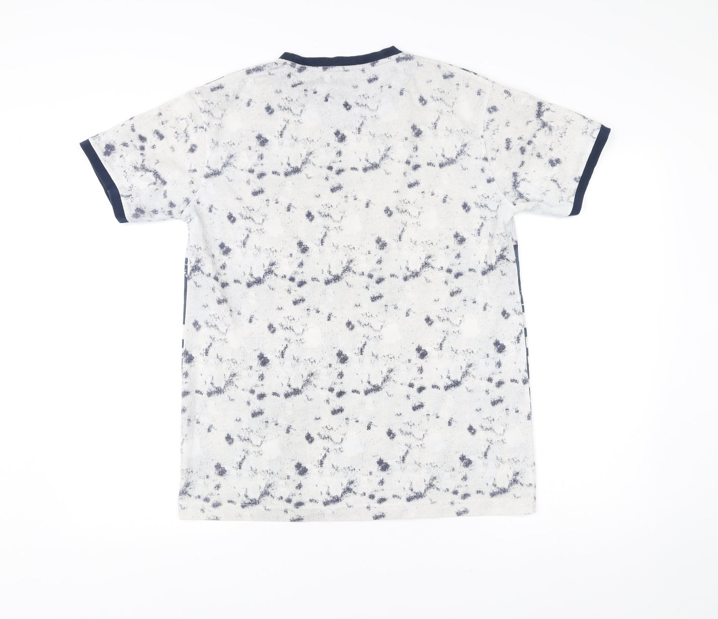 Hunah Men’s Blue Graphic Print Crew Neck Short Sleeve T-Shirt Size L