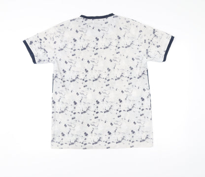 Hunah Men’s Blue Graphic Print Crew Neck Short Sleeve T-Shirt Size L