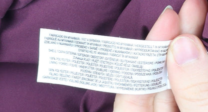 Primark Womens Purple Puffer Jacket Size 14 Hooded Quilted Winter Coat