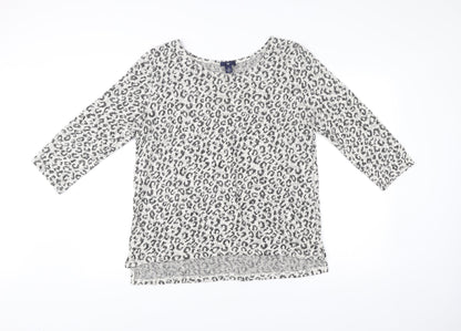 Gap Women’s Grey Animal Print Boat Neck Pullover Jumper L