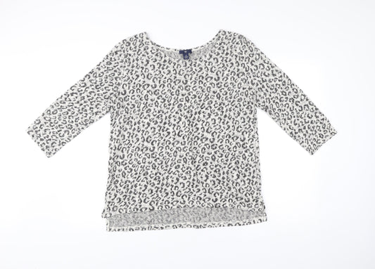 Gap Women’s Grey Animal Print Boat Neck Pullover Jumper L