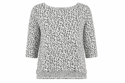 Gap Women’s Grey Animal Print Boat Neck Pullover Jumper L