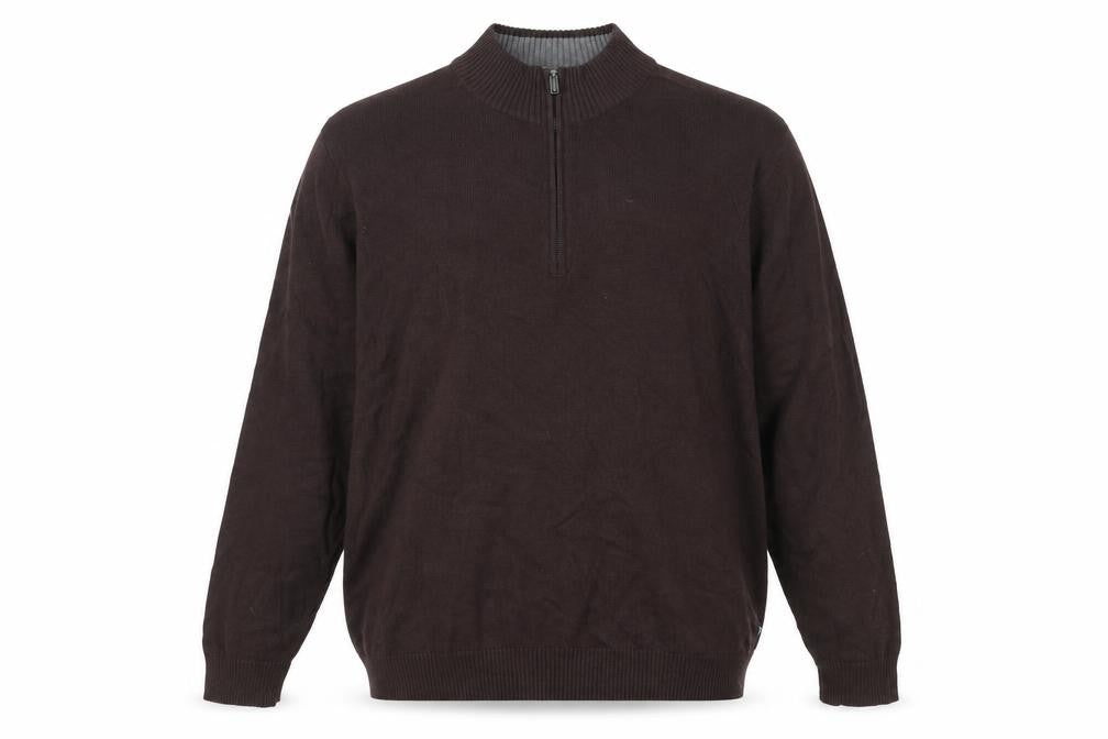 Mens UK Size 2XL Morley Brown 1/2 Zip Jumper