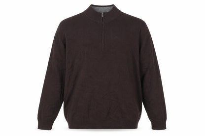 Mens UK Size 2XL Morley Brown 1/2 Zip Jumper